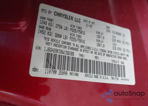 2008 Jeep Liberty Sport from USA, damaged, VIN 1J8GN28K58W156988